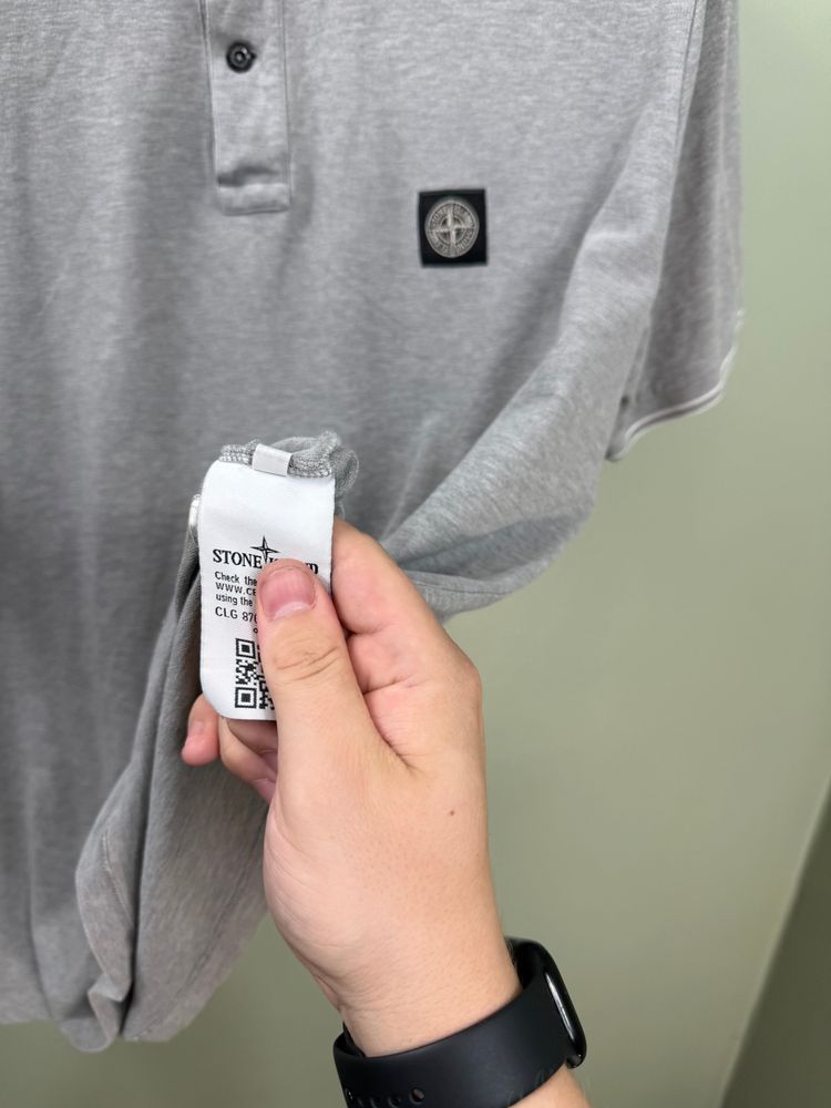 Stone Island Grey Slim Fit Polo 4