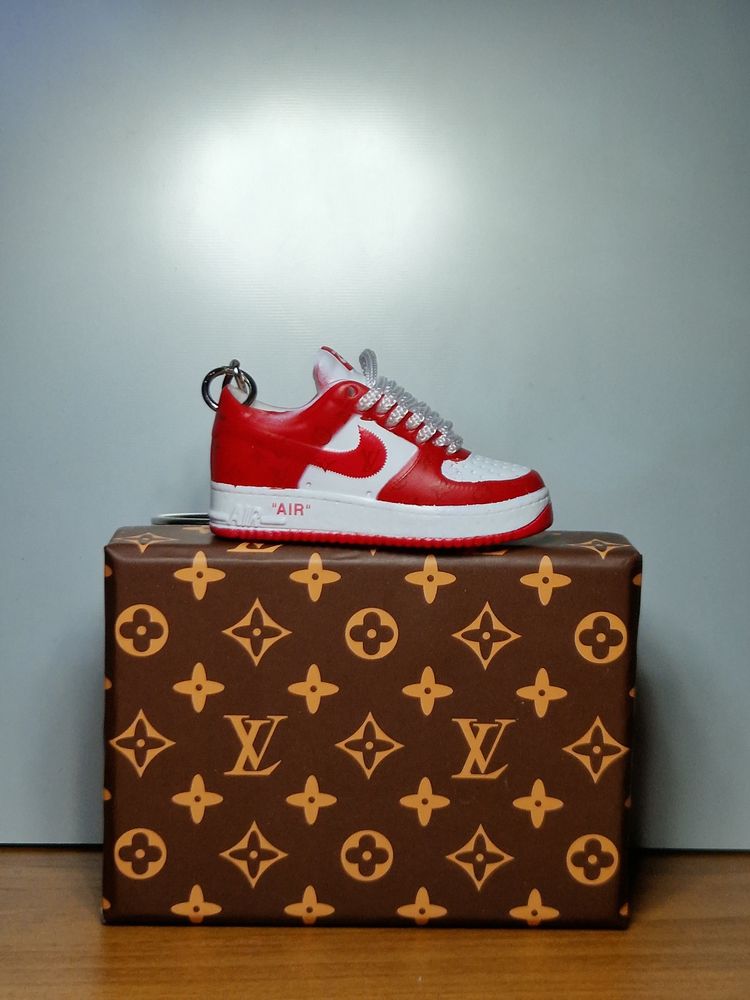 Red And White Louis vuitton Sneakers Keychain
