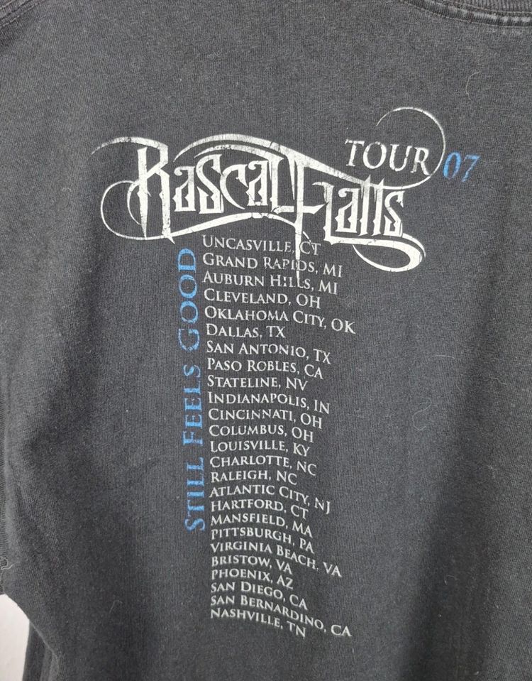 Jerzees Rascal Flatts Tour T-Shirt Black XL 2007 image 6