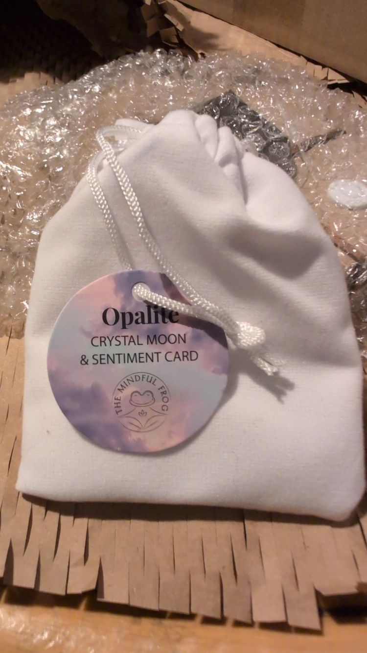 Opalite Crystal Moon with Sentiment Card