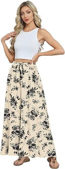Beige Floral Wide-Leg Pants image 4