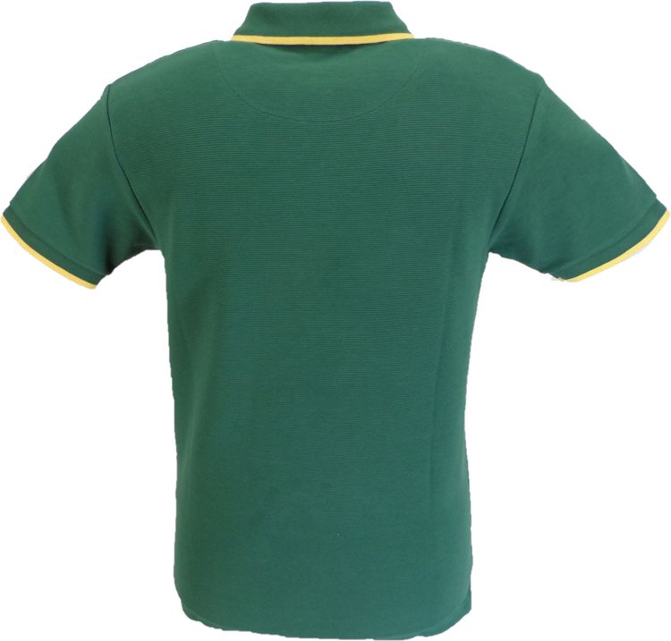 Immagine di Trojan Mens Green Ottoman Rib Tipped Polo Shirt 4