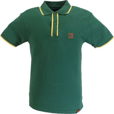 Trojan Mens Green Ottoman Rib Tipped Polo Shirt