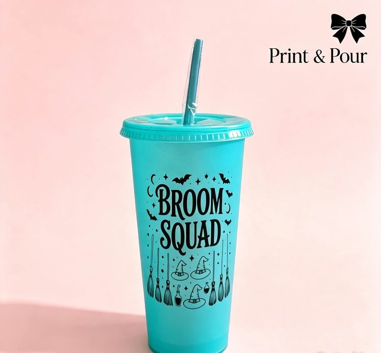 Blue Tumbler Cup With Straw