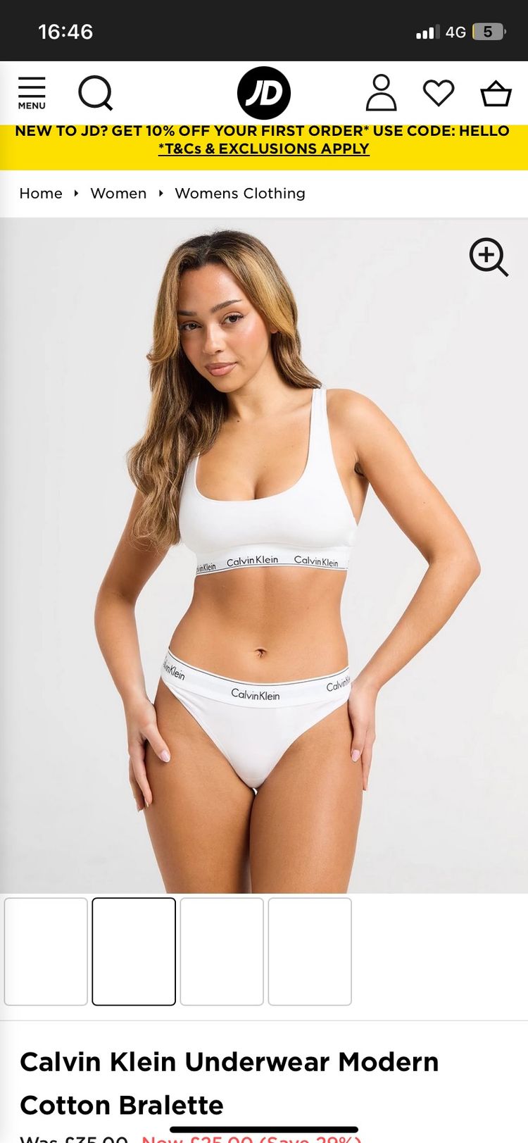 Calvin Klein  set Modern Cotton Bralette size L