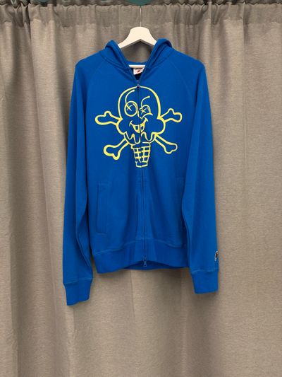 Icecream Full Zip Up Hoodie Blue Logo