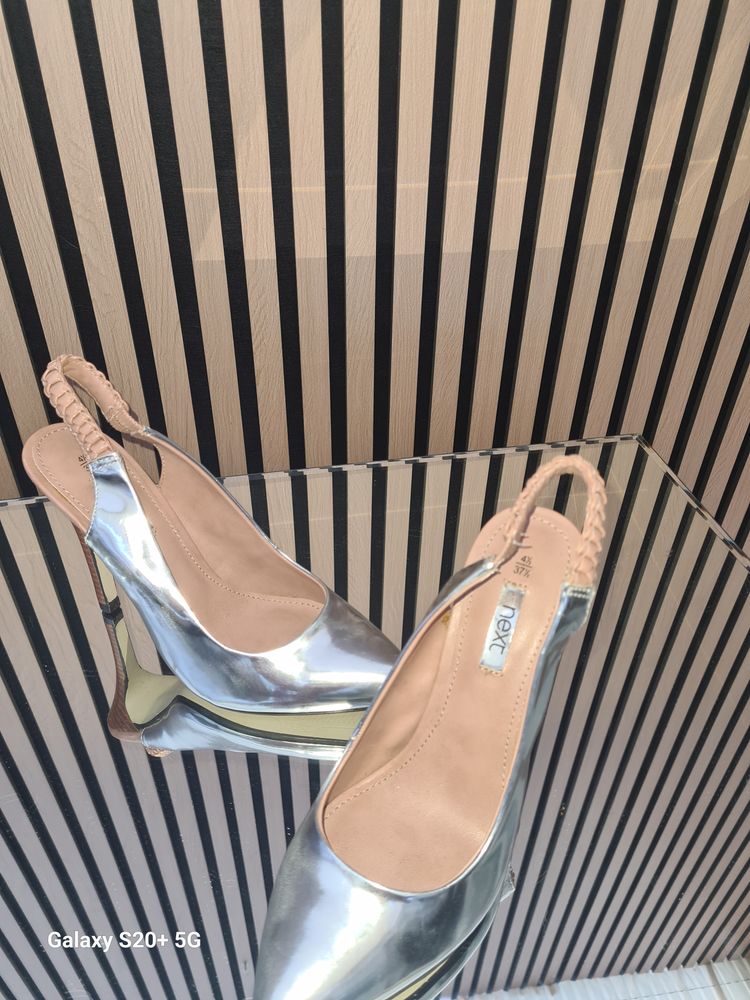 Silver Slingback Heels image 1