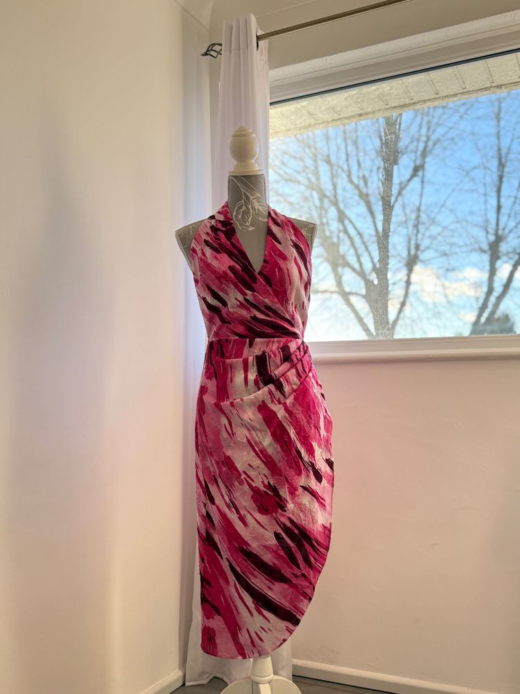 Pink Halter Neck Dress
