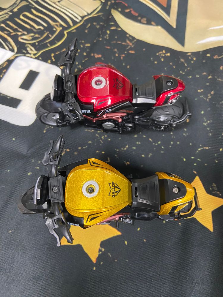 Red And Yellow Toy Motorcycles