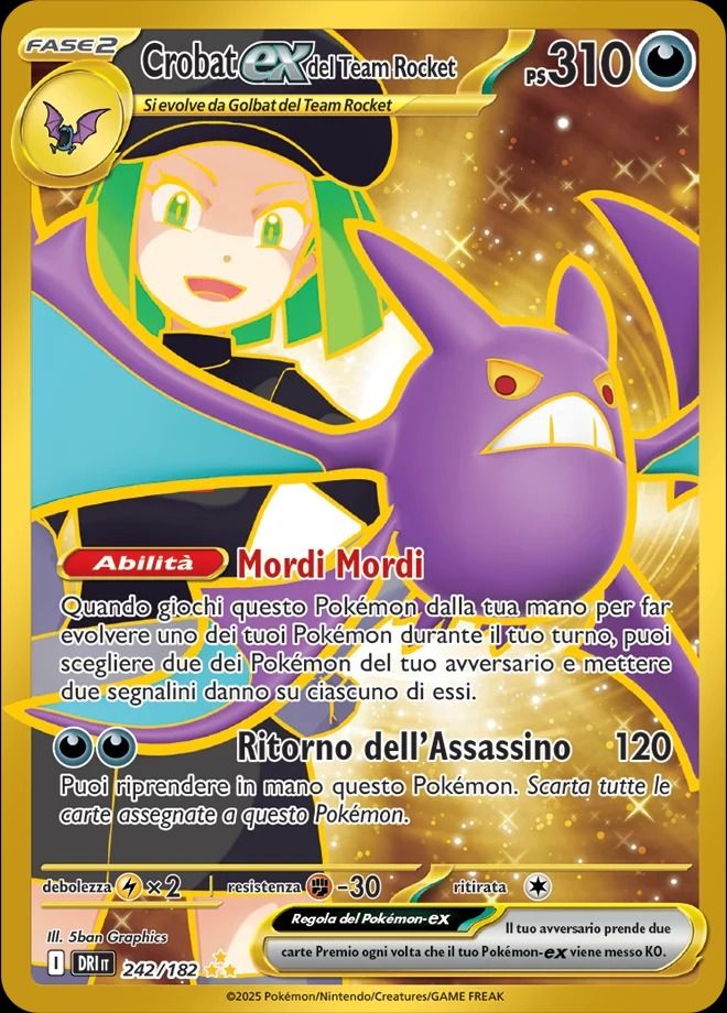 Team Rocket's Crobat ex #242 Pokemon Destined Rivals image 1