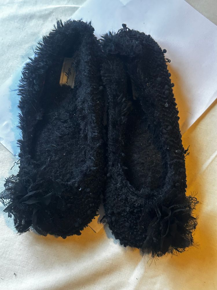 Next Black Textured Ballet Flats obraz 6