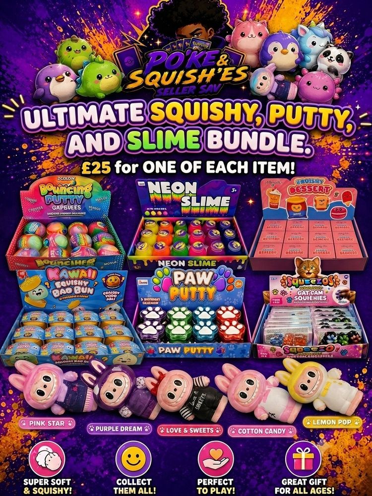 ANY 7 ITEMS ON SCREEN ltimate Squishy, Putty, And Slime Bundle