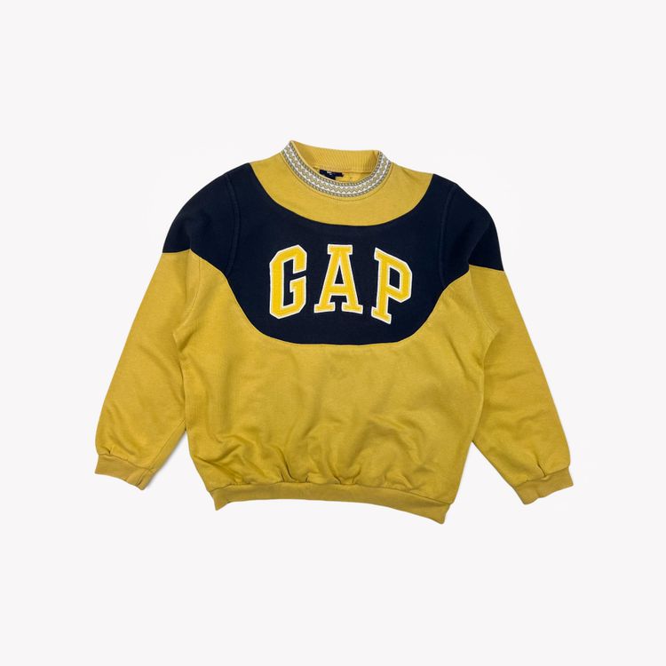 Gap Yellow Navy GAP Embroidered Reworked Sweatshirt (L/XL) product image