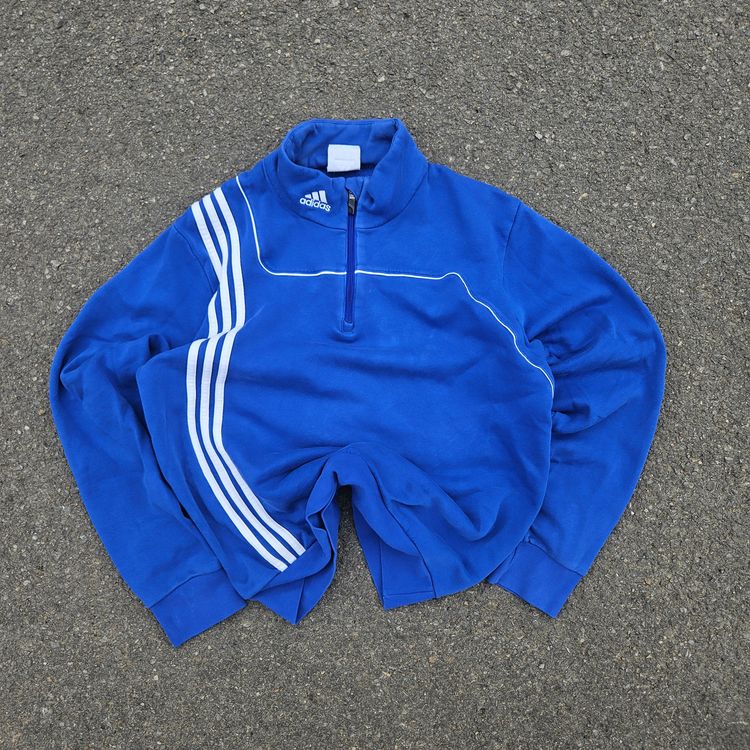 Adidas Blue Quarter-Zip Sweatshirt image 2