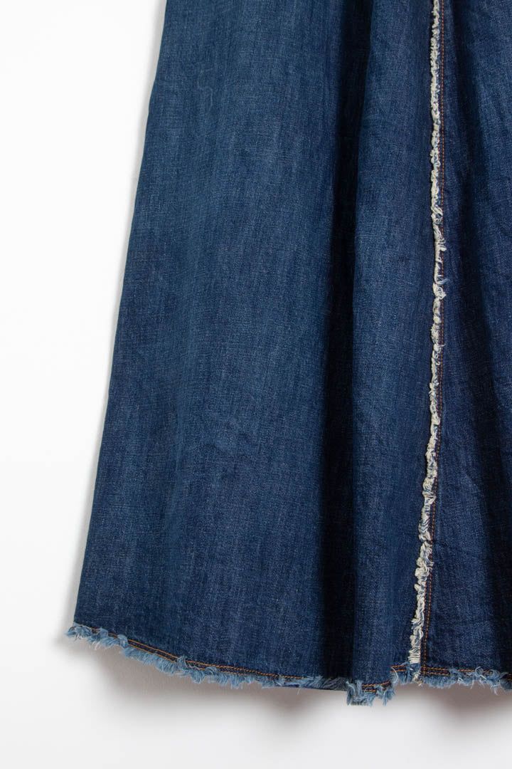 Women's Christian Dior Frayed Raw Edge Denim Maxi Skirt (UK 6) imagen 4