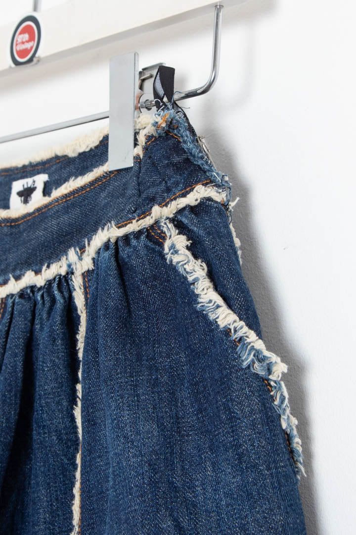 Women's Christian Dior Frayed Raw Edge Denim Maxi Skirt (UK 6) imagen 7