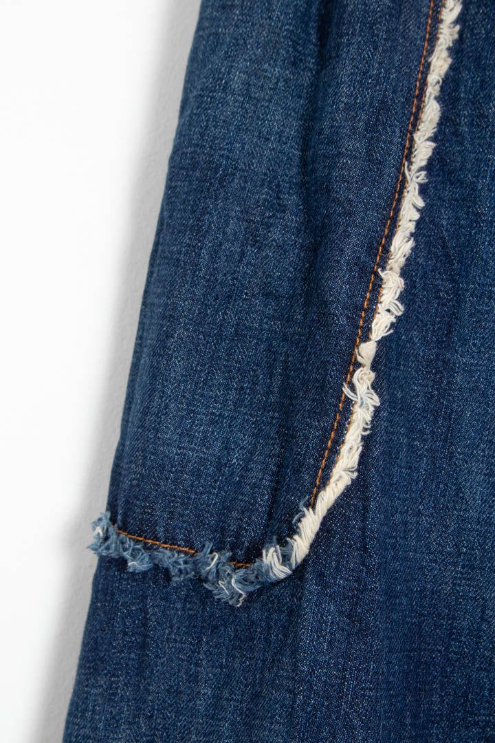 Women's Christian Dior Frayed Raw Edge Denim Maxi Skirt (UK 6) imagen 9