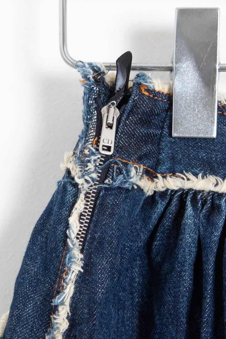 Women's Christian Dior Frayed Raw Edge Denim Maxi Skirt (UK 6) imagen 8