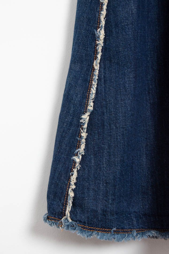 Women's Christian Dior Frayed Raw Edge Denim Maxi Skirt (UK 6) imagen 5