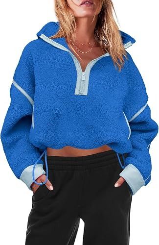 Blue Fleece Pullover Jacket image 1