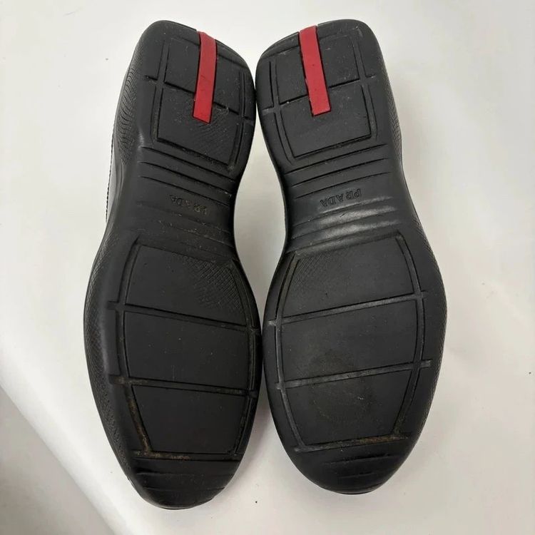 Prada Americas Cups Black Patent Leather Trainers Shoes - UK8 obraz 9