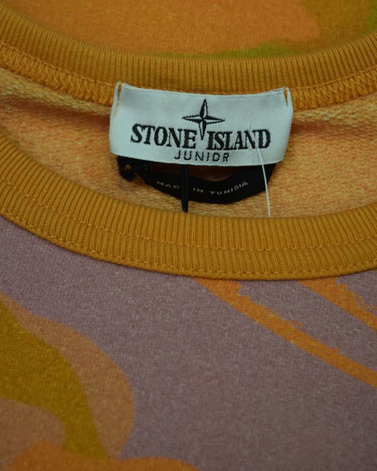 Stone Island Kids Crewneck Sweatshirt Orange Camo imagen 3