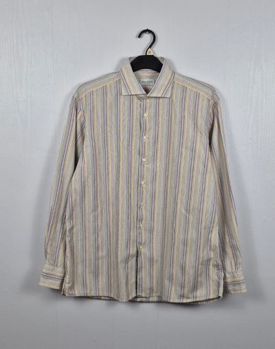 Hackett Mens Striped Cotton Long Sleeve Shirt Size 17 Collar 43 XL Multi
