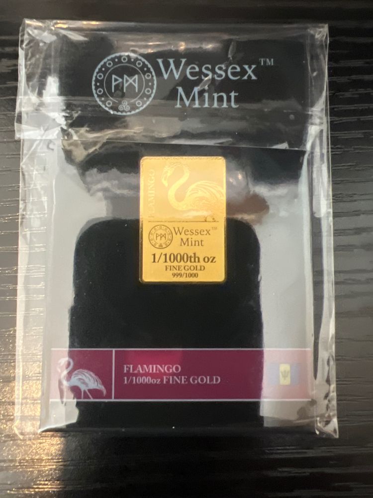 Wessex Mint Flamingo 1/1000Th Oz Fine Gold Bar