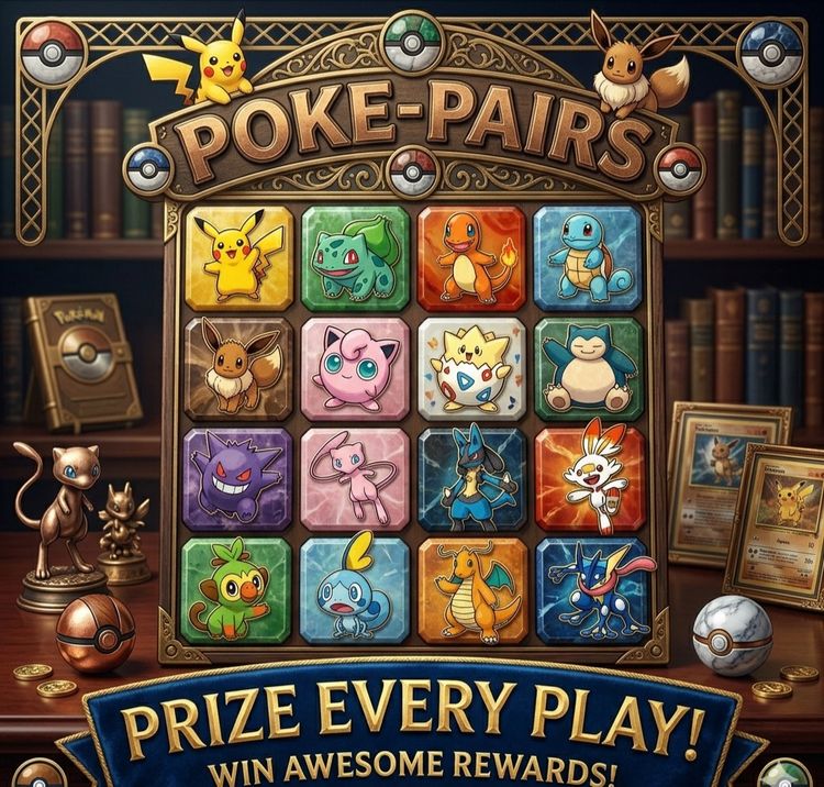 Instant Win Pokémon Pairs Game