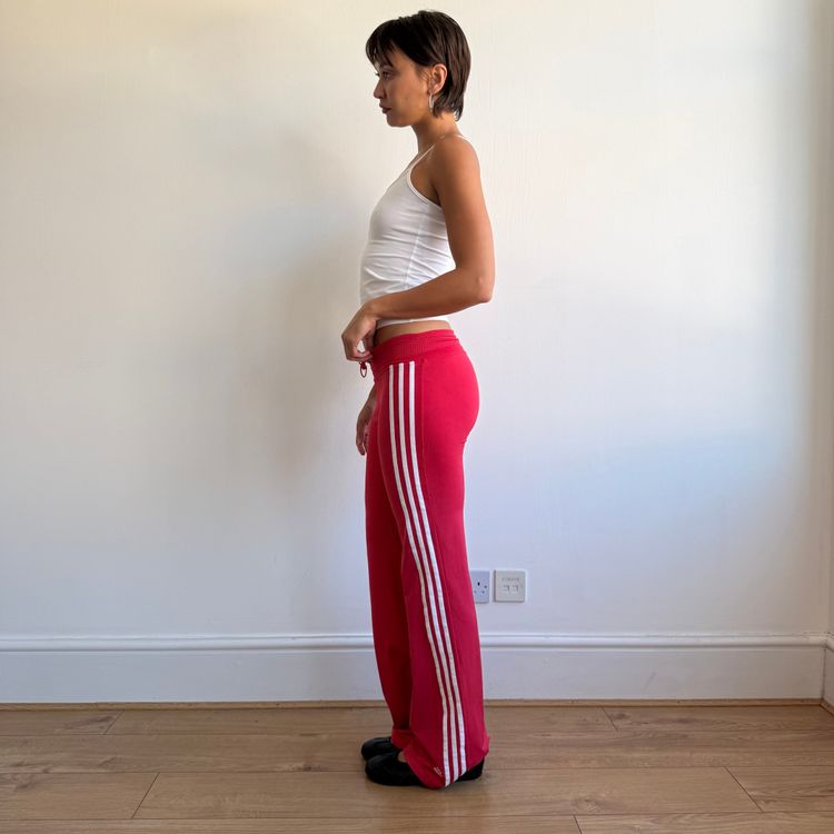 Red Adidas toggle waist yoga pants - Size S image 4