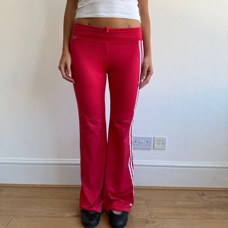 Red Adidas toggle waist yoga pants - Size S image 10