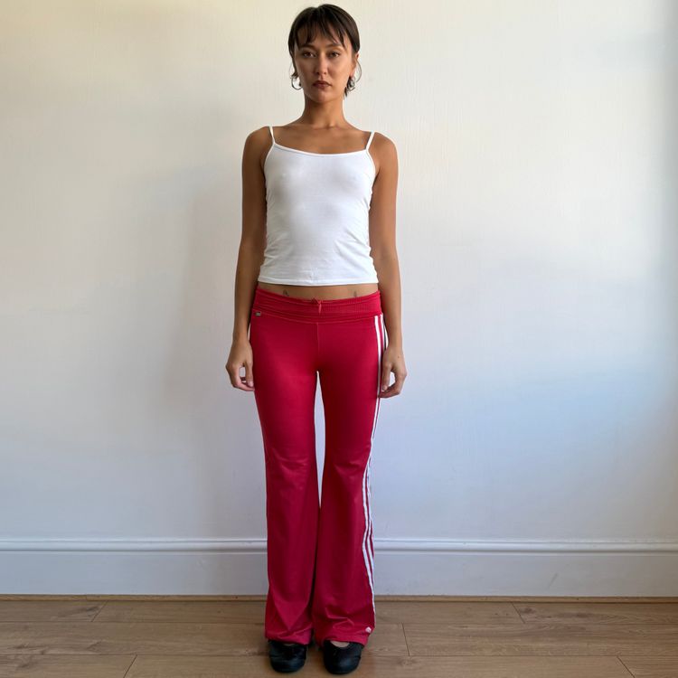Red Adidas toggle waist yoga pants - Size S image 1