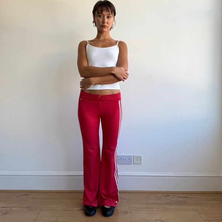 Red Adidas toggle waist yoga pants - Size S image 6