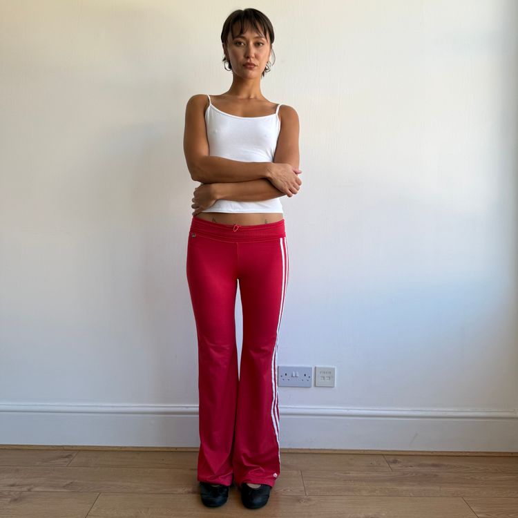 Red Adidas toggle waist yoga pants - Size S image 5