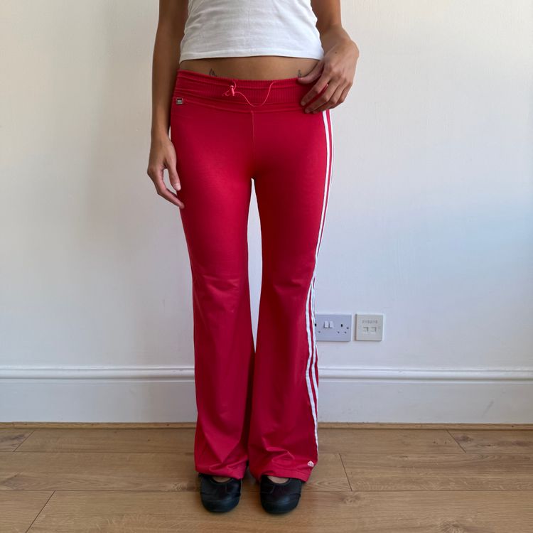 Red Adidas toggle waist yoga pants - Size S image 7