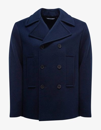Valentino Navy Blue Double-Breasted Wool Jacket 1