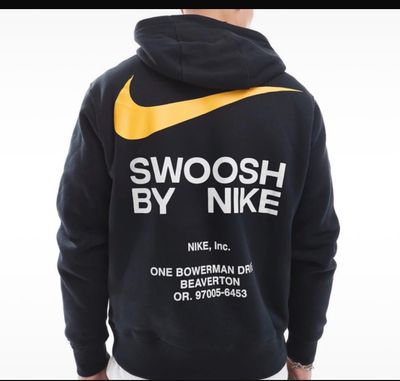 Nike Black Hoodie With Yellow Swoosh