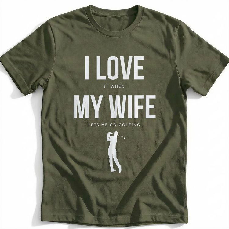 WIFE LETS ME GO GOLFING 028 T Shirt AU 5
