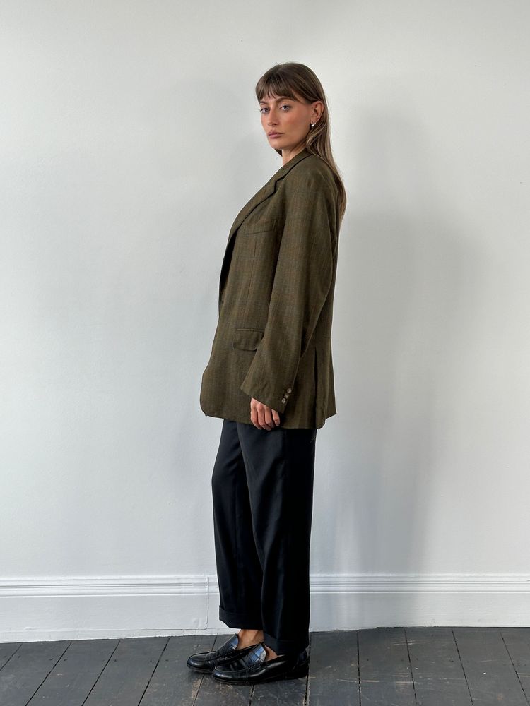 Del Mare 1911 x Loro Piana 2000s Wool Cashmere Check Blazer - 44R/XL image 5