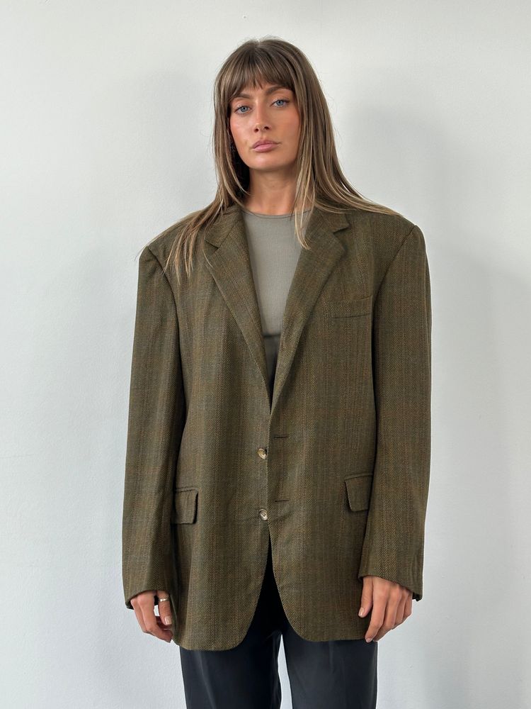 Del Mare 1911 x Loro Piana 2000s Wool Cashmere Check Blazer - 44R/XL image 2