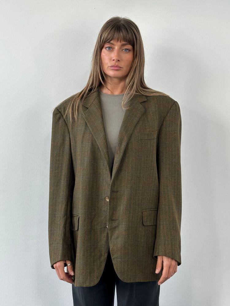 Del Mare 1911 x Loro Piana 2000s Wool Cashmere Check Blazer - 44R/XL image 1