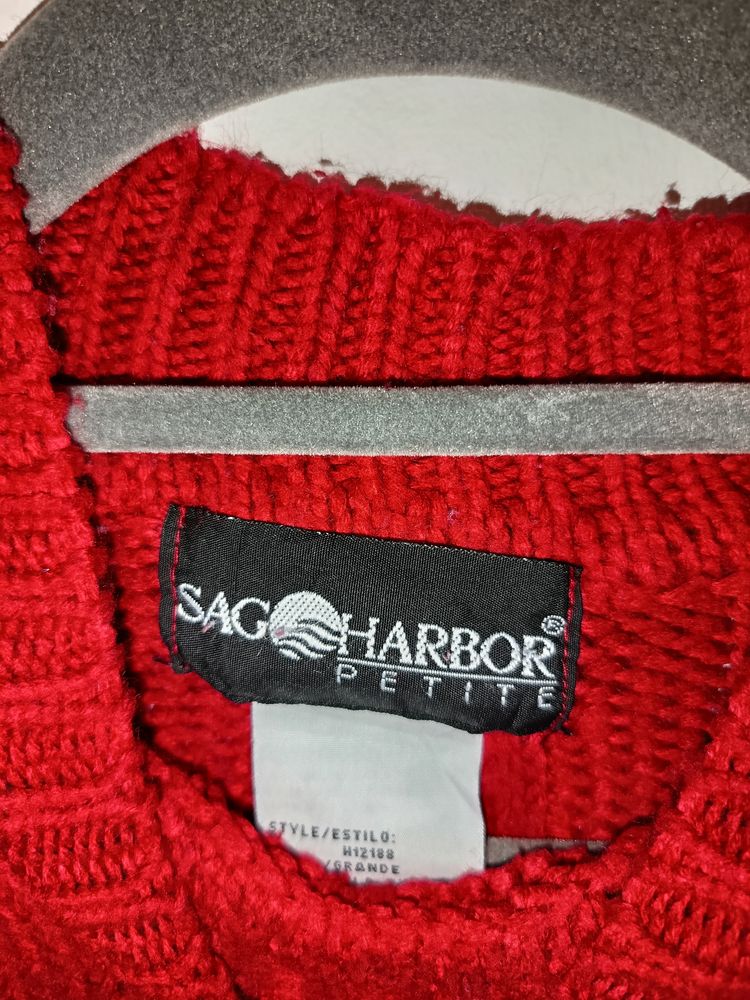 Immagine di Sag Harbor Petite Red Knit Sweaters 2