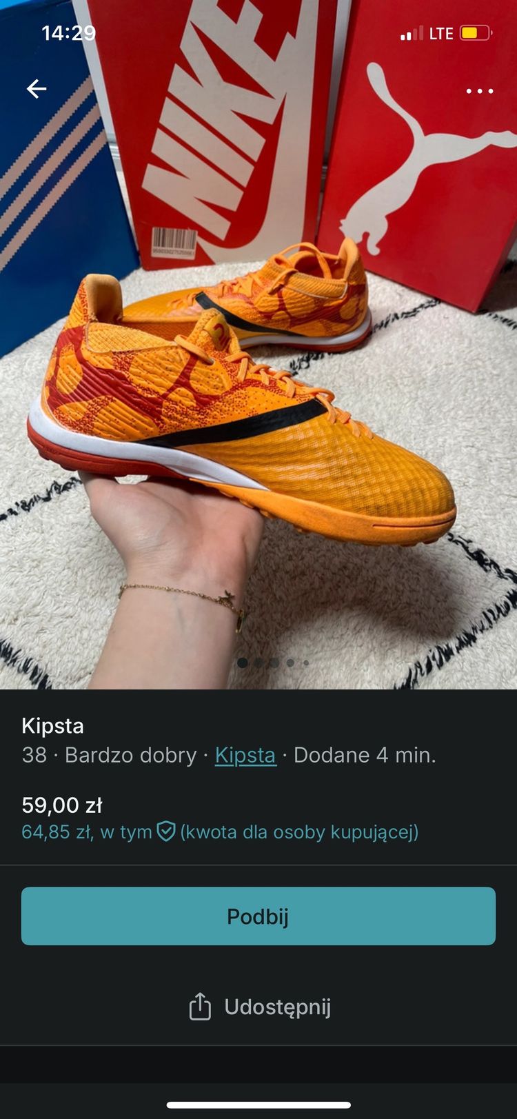 Other Kipsta Orange Indoor Soccer Shoes product image