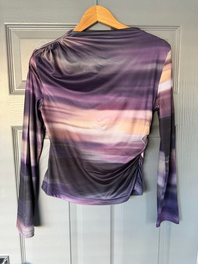Y2K Purple Gradient Long Sleeve Top