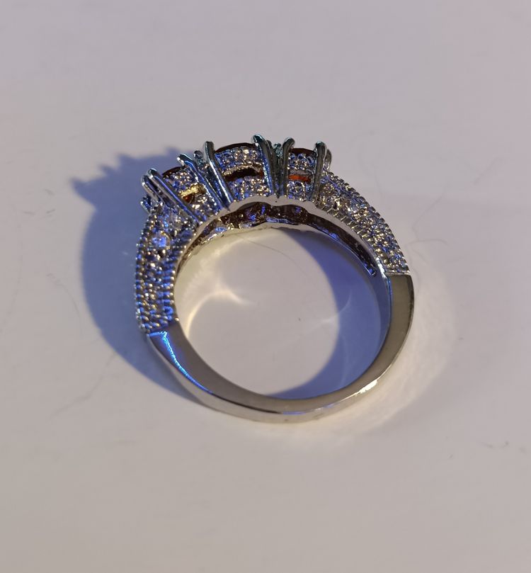 Three Stone Ruby-Tone Ring 9