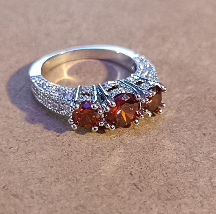 Three Stone Ruby-Tone Ring 2