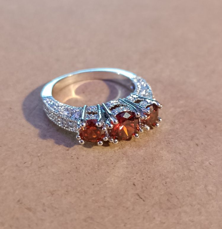 Three Stone Ruby-Tone Ring 3