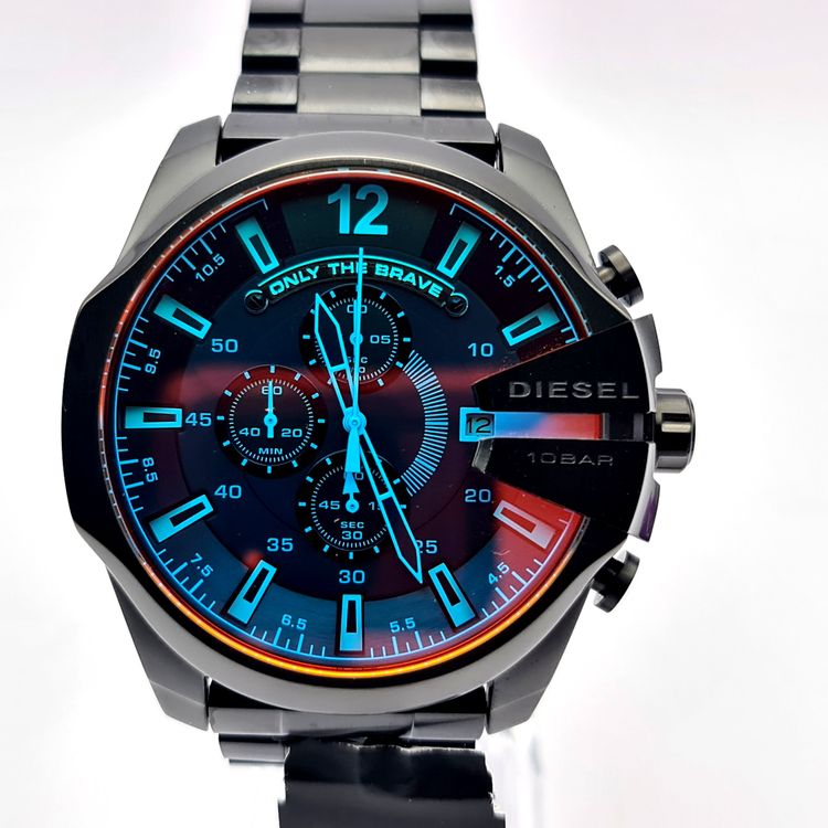 Diesel DZ4318 Black Mens Watch Stainless Steel Black Iridescent Dial image 7