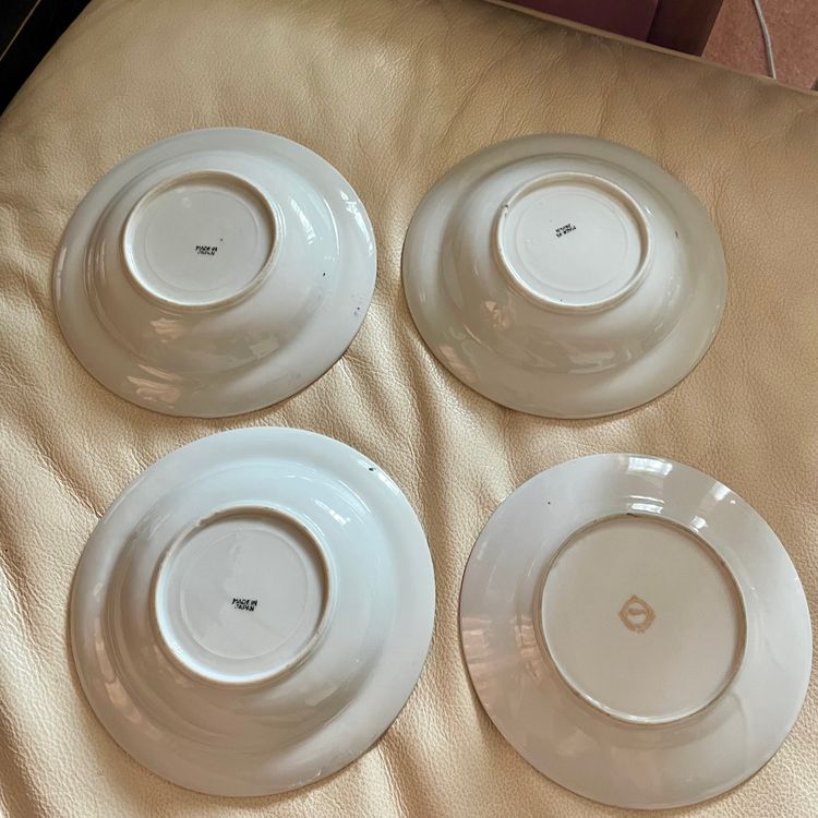 4 Mikori Japanese Fine China Cherry Blossom & Bird Moriage 1930s Saucer Plates image 7