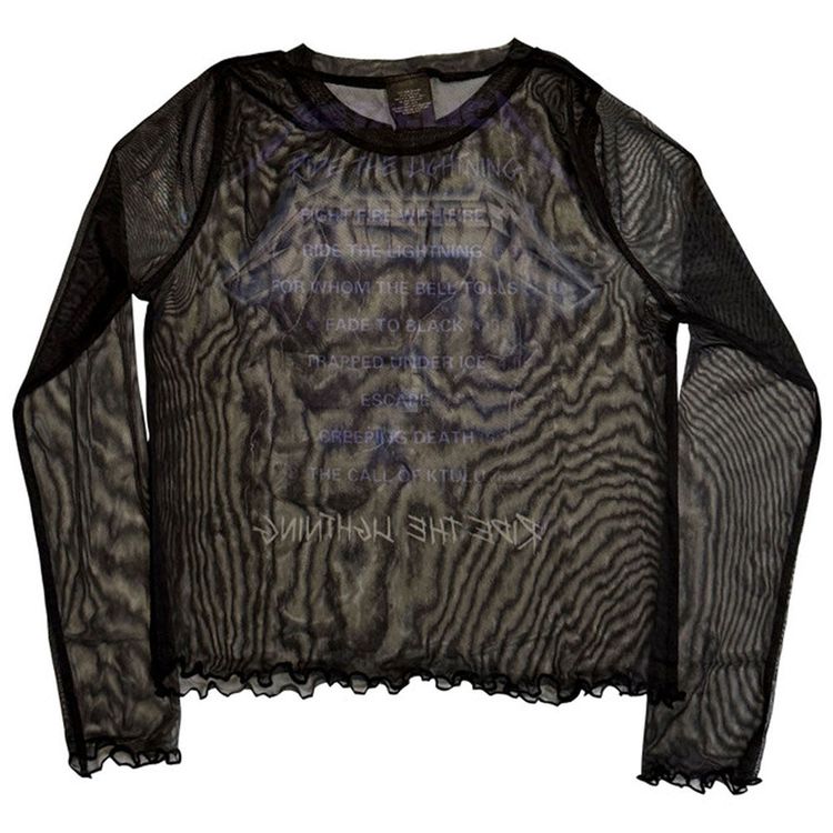 Metallica Ride The Lightning Mesh Crop Top 3